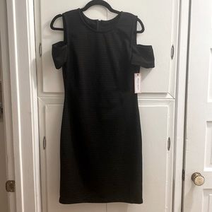 NWT Bisou Bisou Black Cold Shoulder Dress